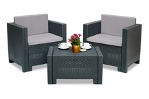 Balkónový nábytok z technoratanu Colorado Terrace 2 antracitový Bica